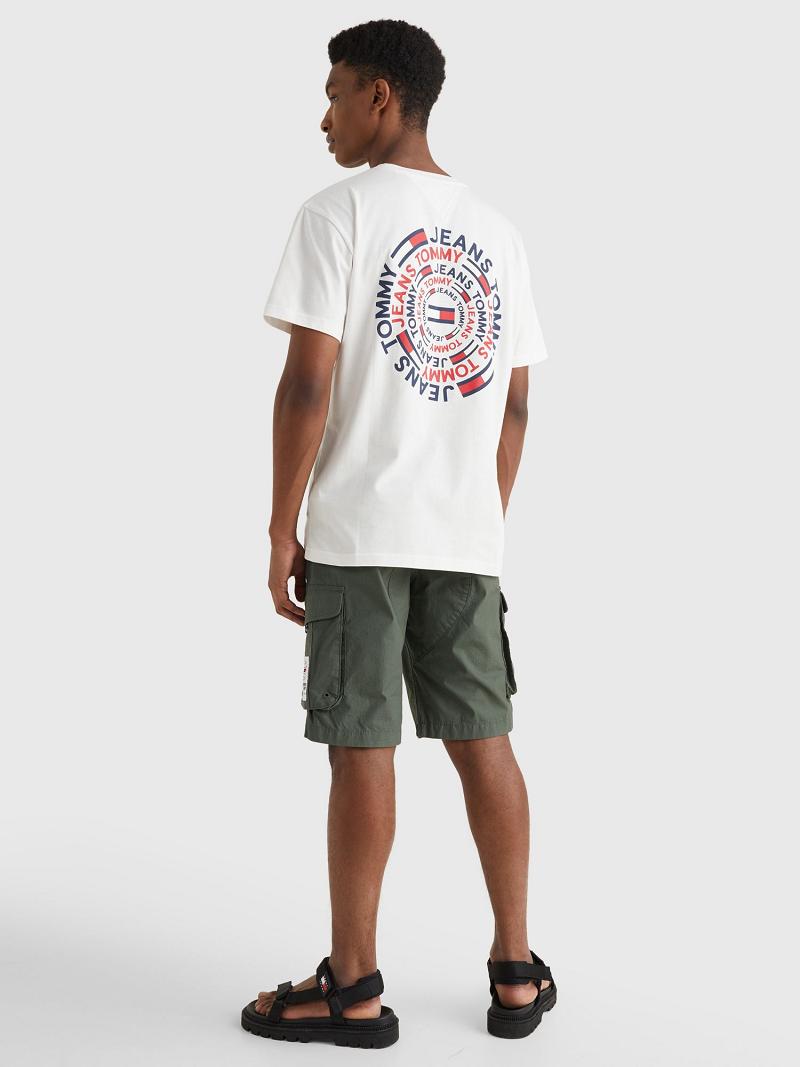 Férfi Tommy Hilfiger Circular back graphic Póló Fehér | HU 797CTV